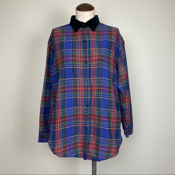 Oversized Plaid Metallic Thread Top - Picture 3 of 8